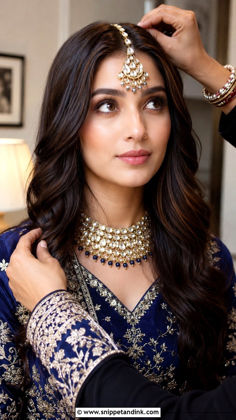 Open Hair With Maang Tikka - Snippet and Ink - 20 Indian Open Hair Bridal Look Ideas