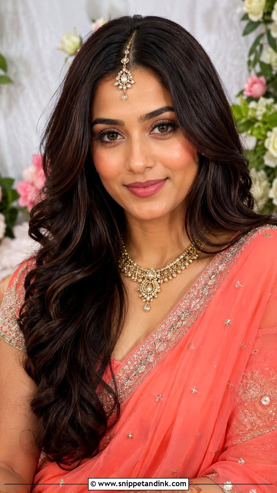 Open Hair With Maang Tikka - Snippet and Ink - 25 Indian Marriage Hairstyle Ideas