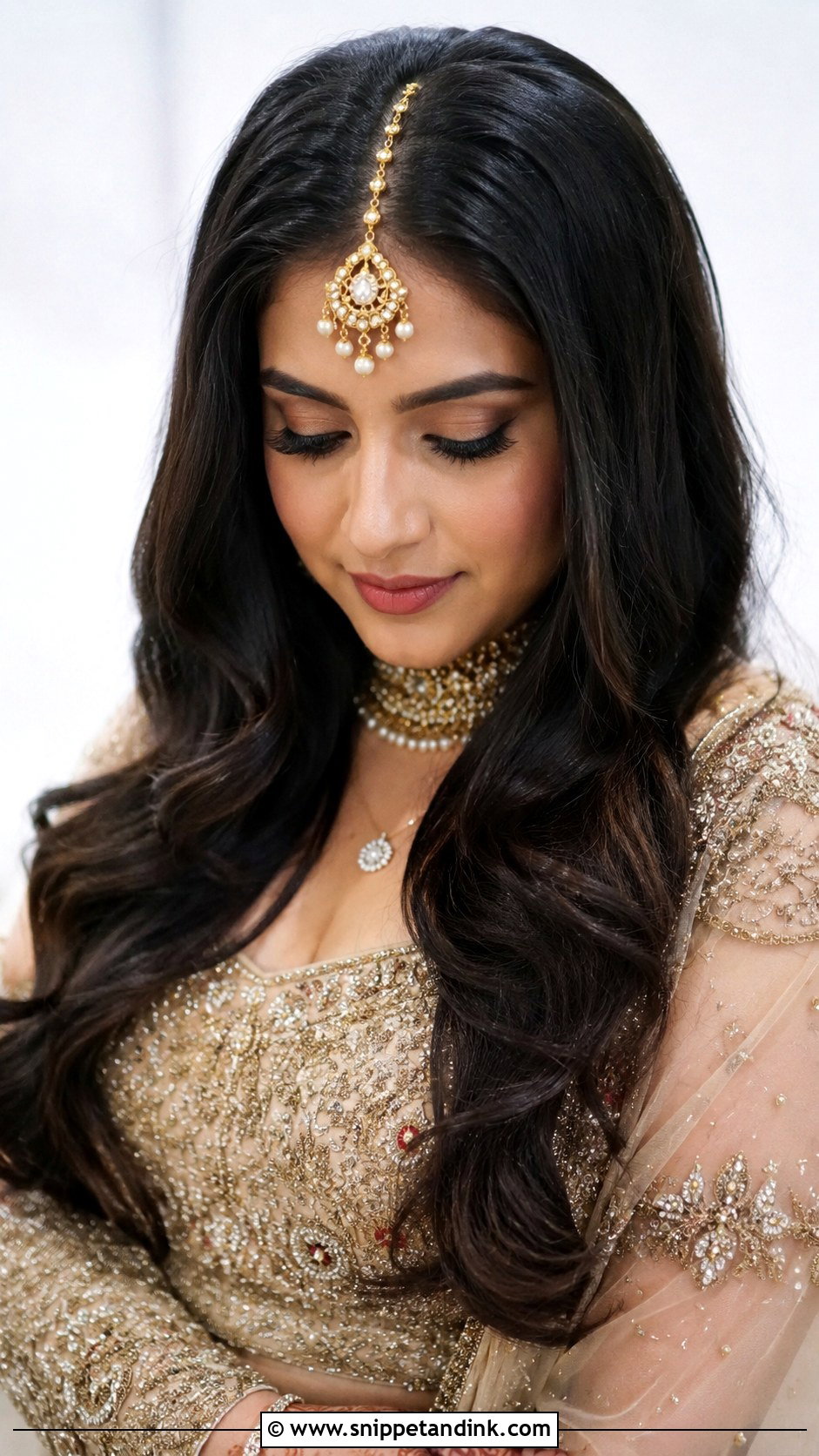 Open Hair With Maang Tikka for Wedding - Snippet and Ink - 25 Open Hairstyles for Wedding