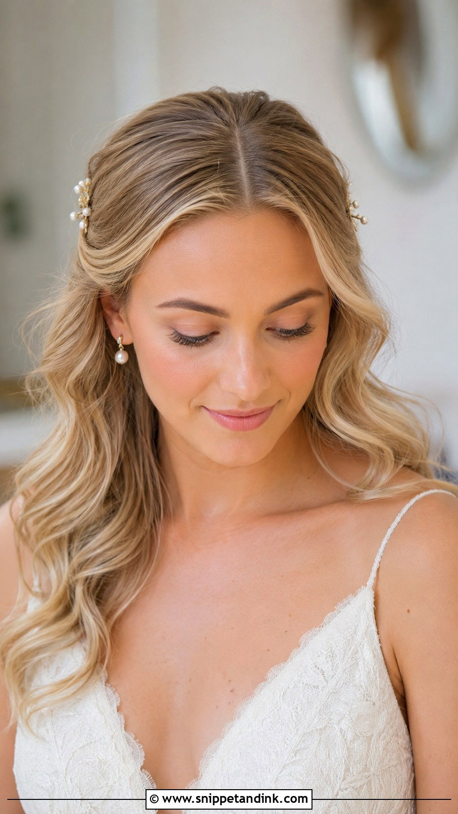 Open Hair With Middle Part For Wedding - Snippet and Ink - 15 Hairstyles in Open Hair for Wedding
