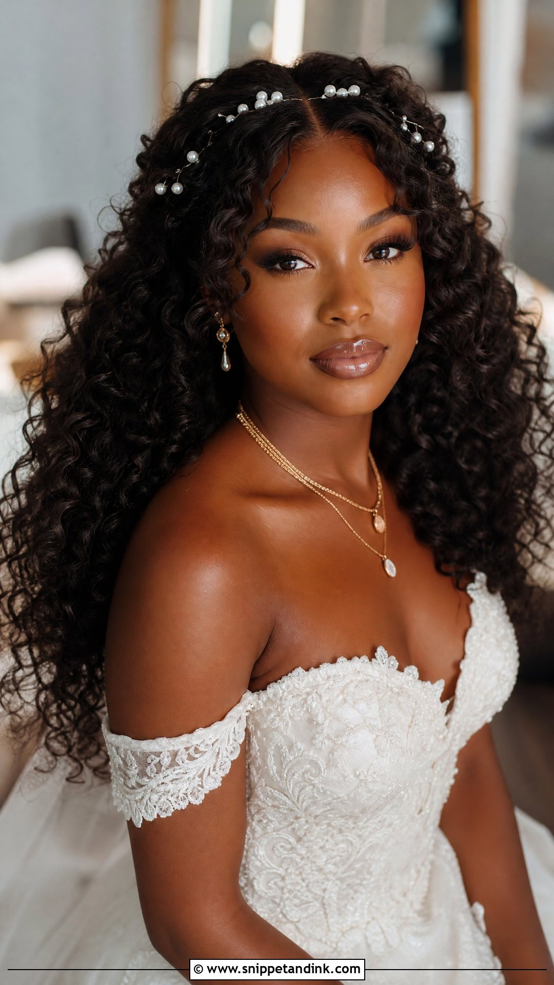 Open Hair With Natural Curls For Wedding - Snippet and Ink - 20 Open Hair Hairstyle for Wedding Ideas