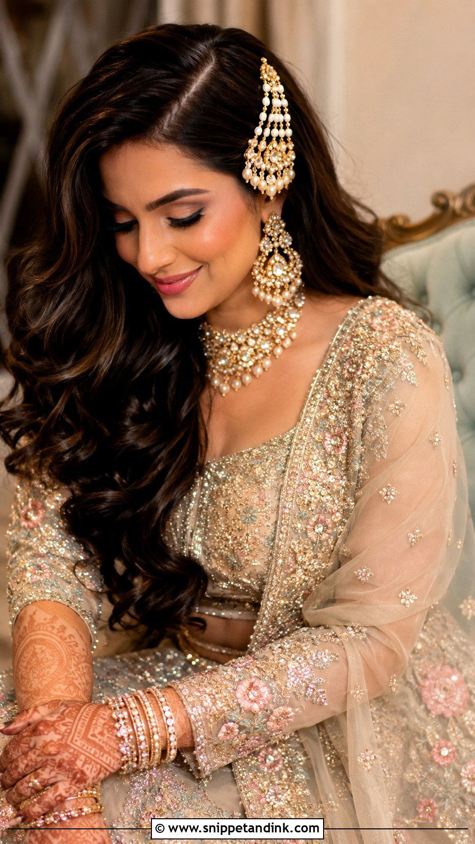 Open Hair With Passa - Snippet and Ink - 15 Open Hair Indian Wedding Bridal Hairstyle Ideas