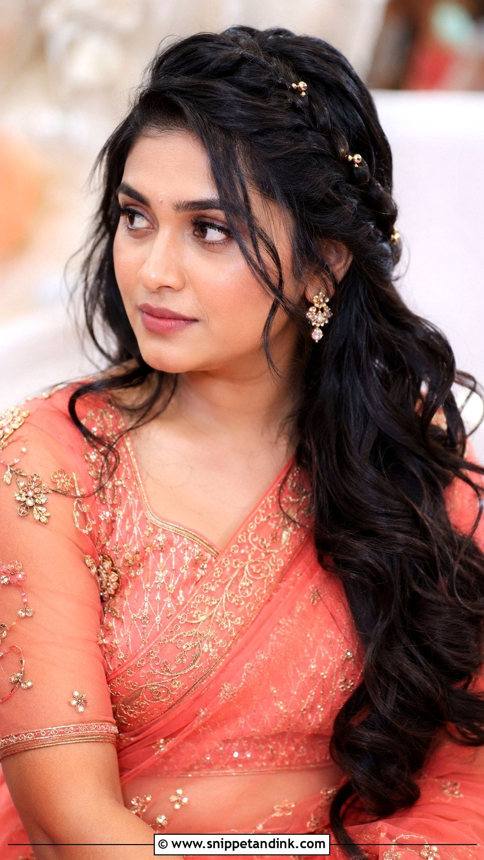 Open Hair With Side Braid - Snippet and Ink - 15 Open Hairstyles Indian Wedding Bride
