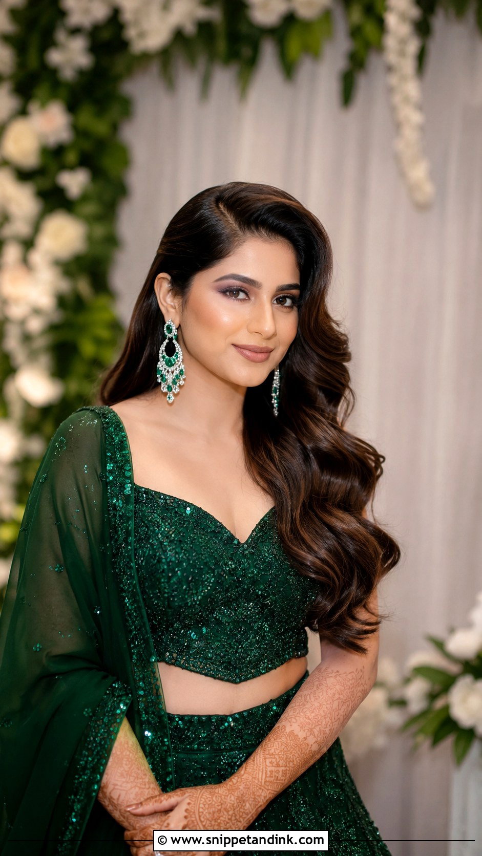 Open Hair With Side Part - Snippet and Ink - 15 Open Hairstyles Indian Wedding Bride