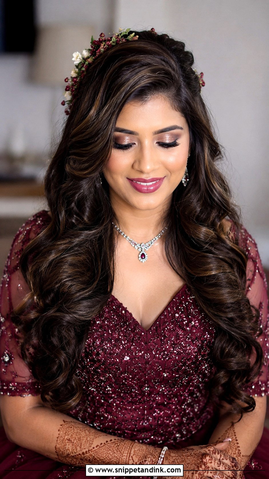 Open Hair With Soft Curls - Snippet and Ink - 25 Indian Wedding Hair Ideas