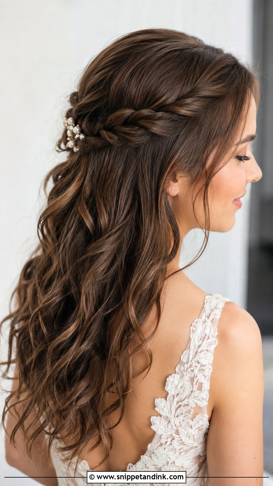 Open Hair With Twisted Crown - Snippet and Ink - 20 Open Bridal Hairstyle Ideas