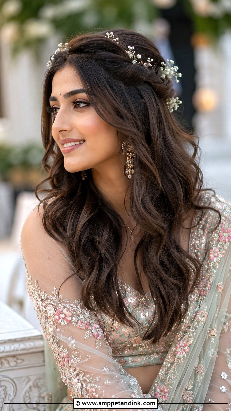 Open Hair With Twisted Crown - Snippet and Ink - 30 Open Hairstyles for Engagement