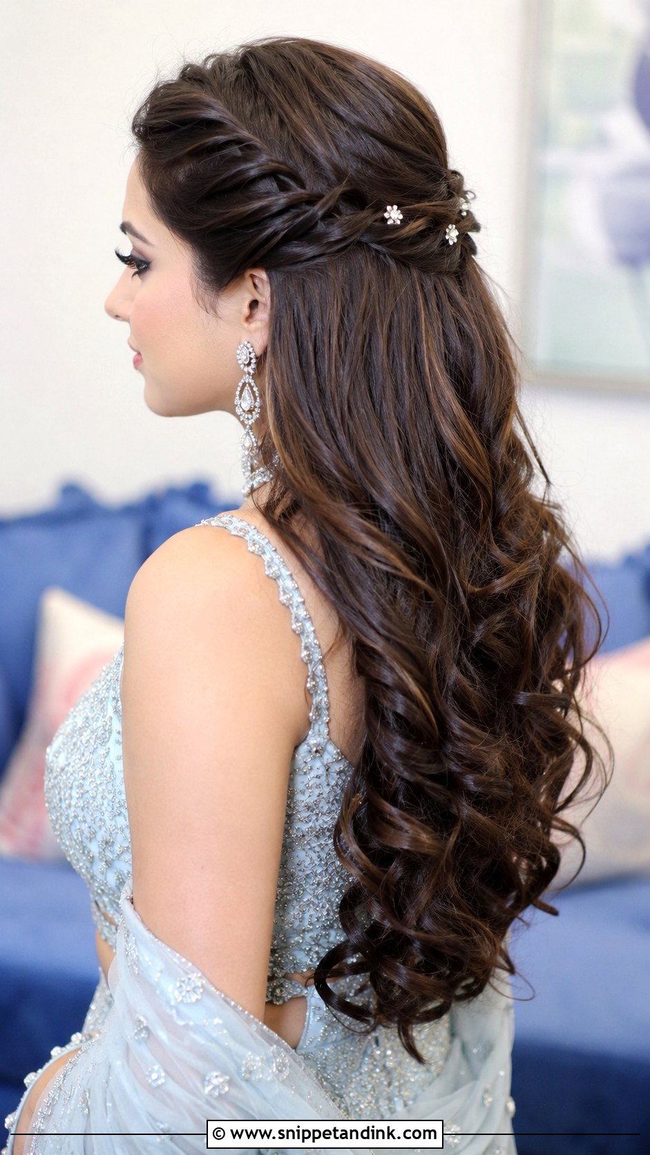 Open Hair With Twisted Sides - Snippet and Ink - 25 Indian Wedding Open Hair Hairstyles