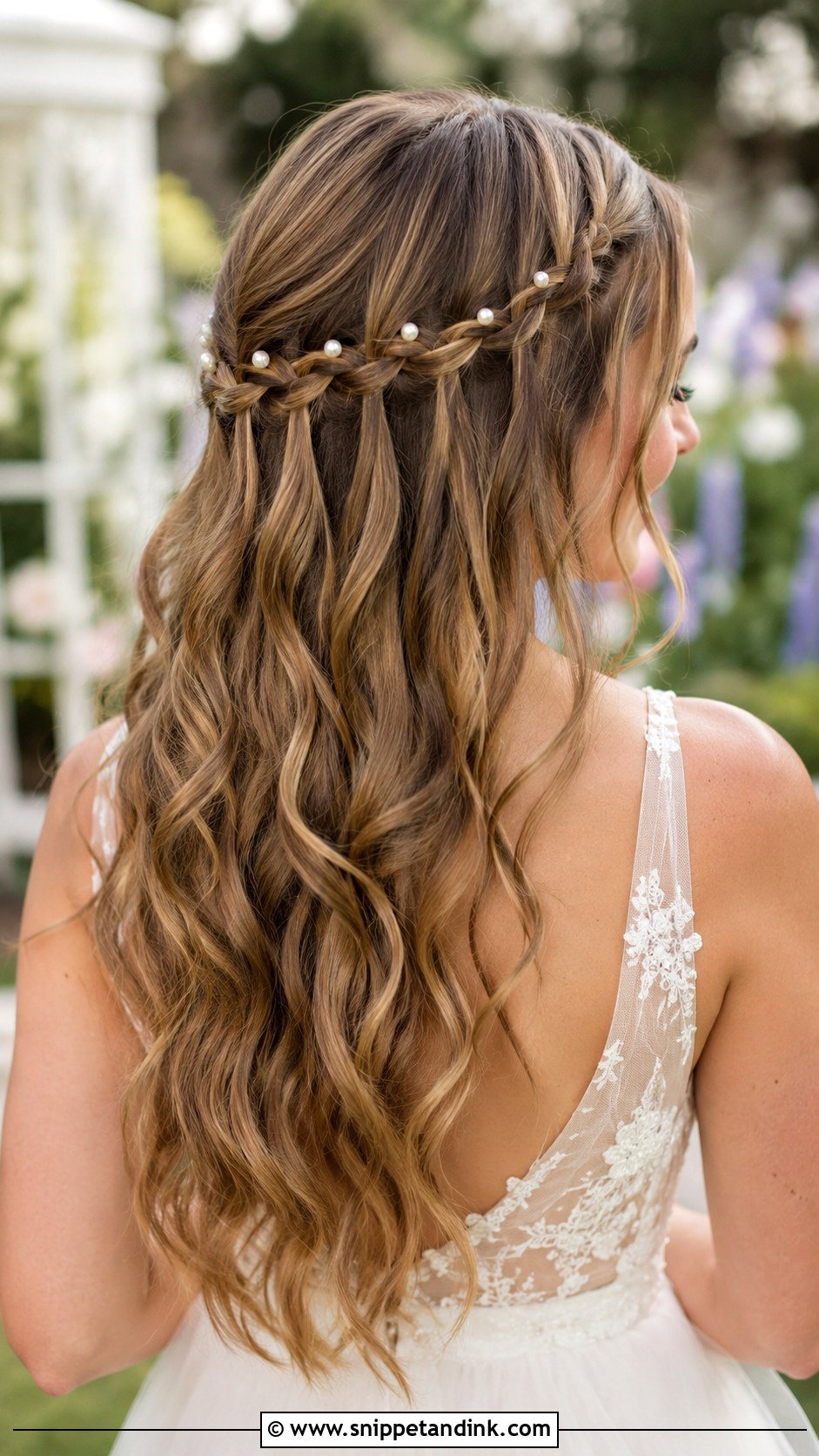 Open Hair With Waterfall Braid For Bride - Snippet and Ink - 15 Open Hair Hairstyles for Bride