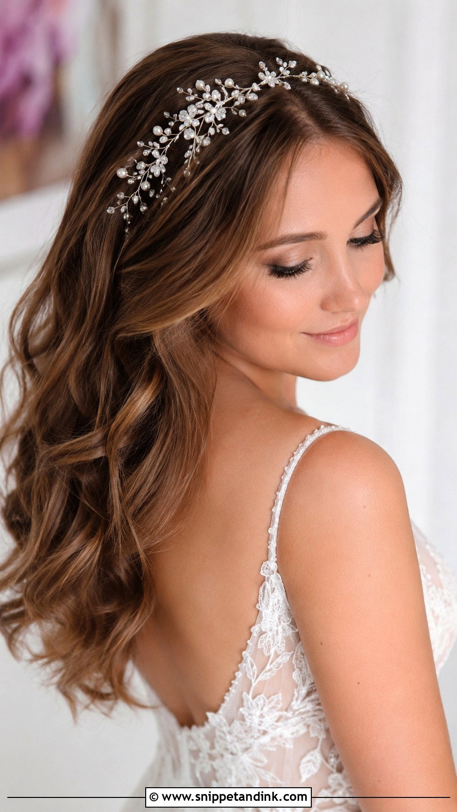 Open Hairstyle With Hair Vine for Bride - Snippet and Ink - 25 Open Hairstyles for Bride