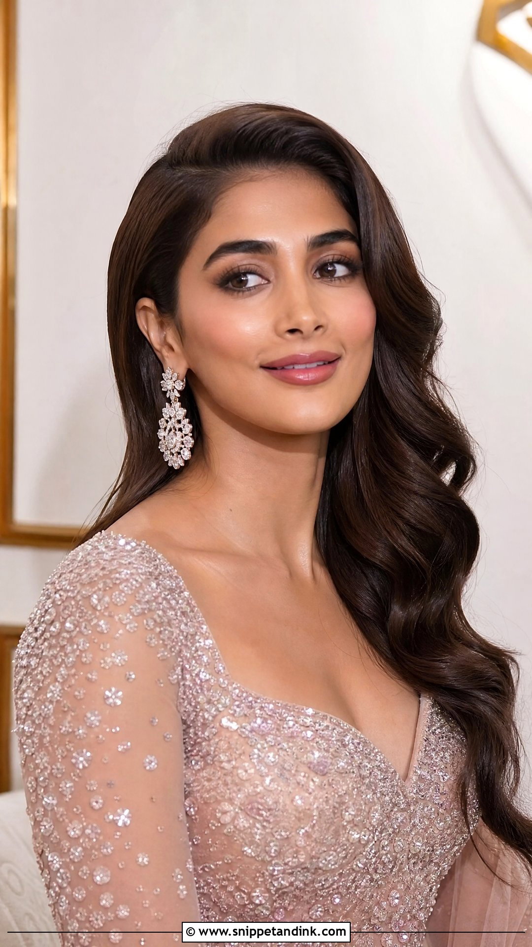Open Hairstyle With Hollywood Waves - Snippet and Ink - 20 Open Hairstyles for Indian Engagement