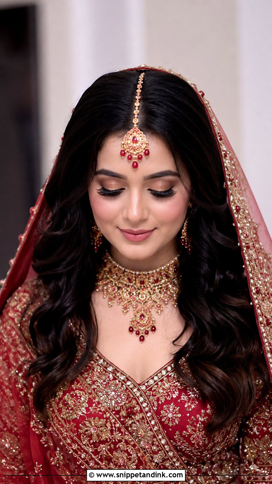 Open Hairstyle With Maang Tikka for Bride - Snippet and Ink - 25 Open Hairstyles for Bride
