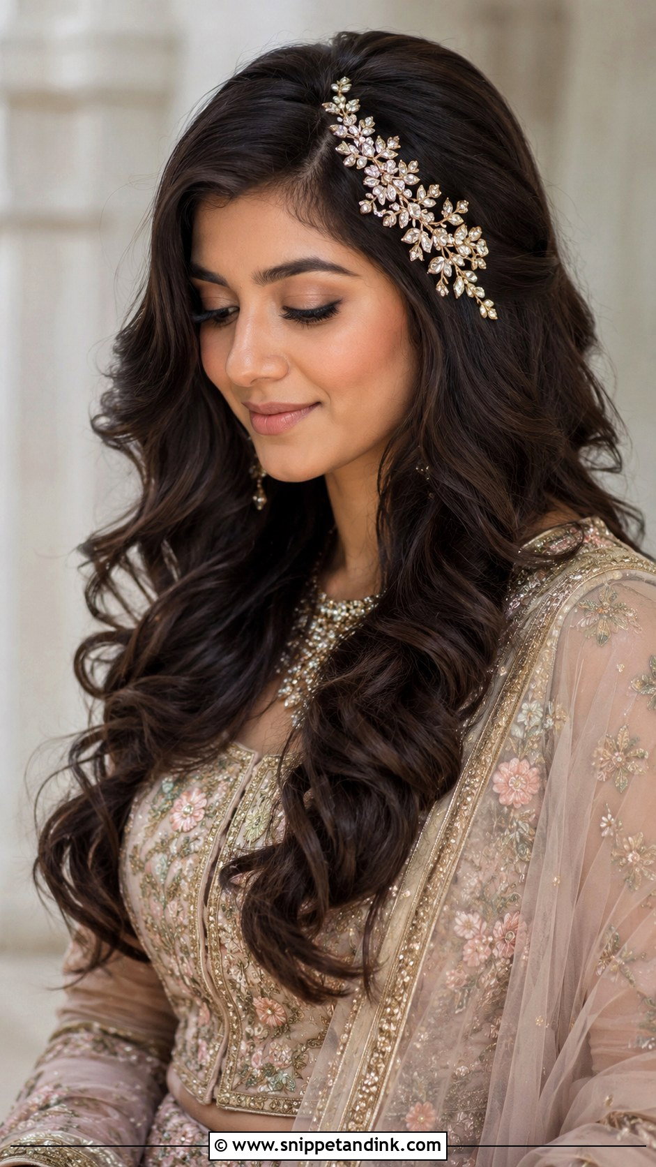 Open Hairstyle With Passa - Snippet and Ink - 15 Indian Wedding Open Hairstyles