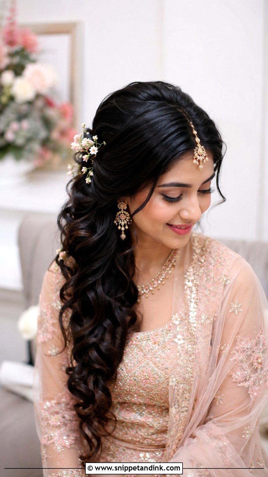 Open Hairstyle With Side Braid for Bride - Snippet and Ink - 25 Open Hairstyles for Bride