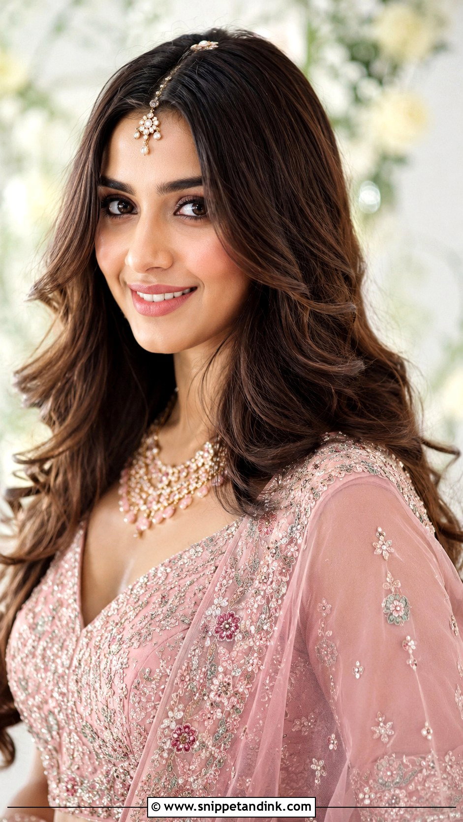 Open Waves For Lehenga - Snippet and Ink - 15 Indian Wedding Open Hairstyles