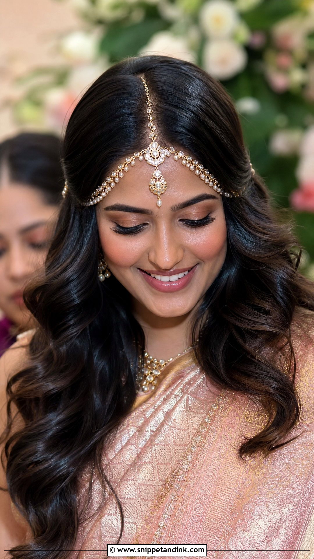 Open Waves With Matha Patti - Snippet and Ink - 20 Open Hairstyles for Indian Engagement