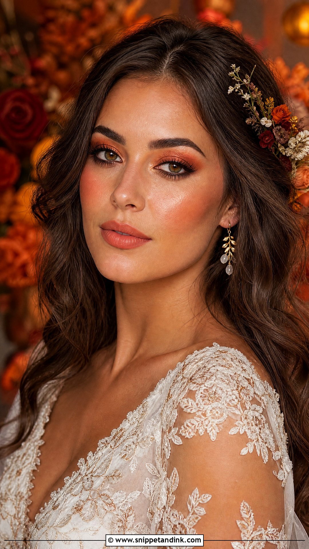 Orange Bridal Makeup - Snippet and Ink - 20 Colorful Bridal Makeup Ideas