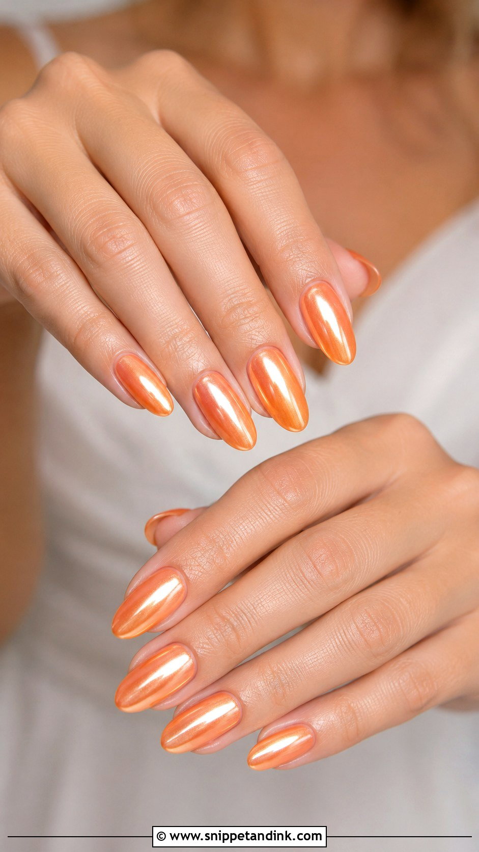 Orange Chrome Wedding Nails - Snippet and Ink - 20 Orange Wedding Nails