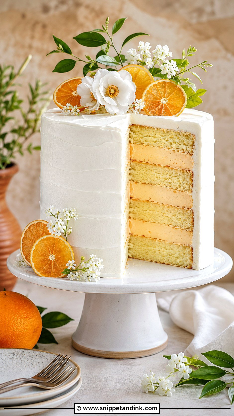 Orange Cream Mousse Wedding Cake - Snippet and Ink - 25 Mousse Wedding Cake Ideas