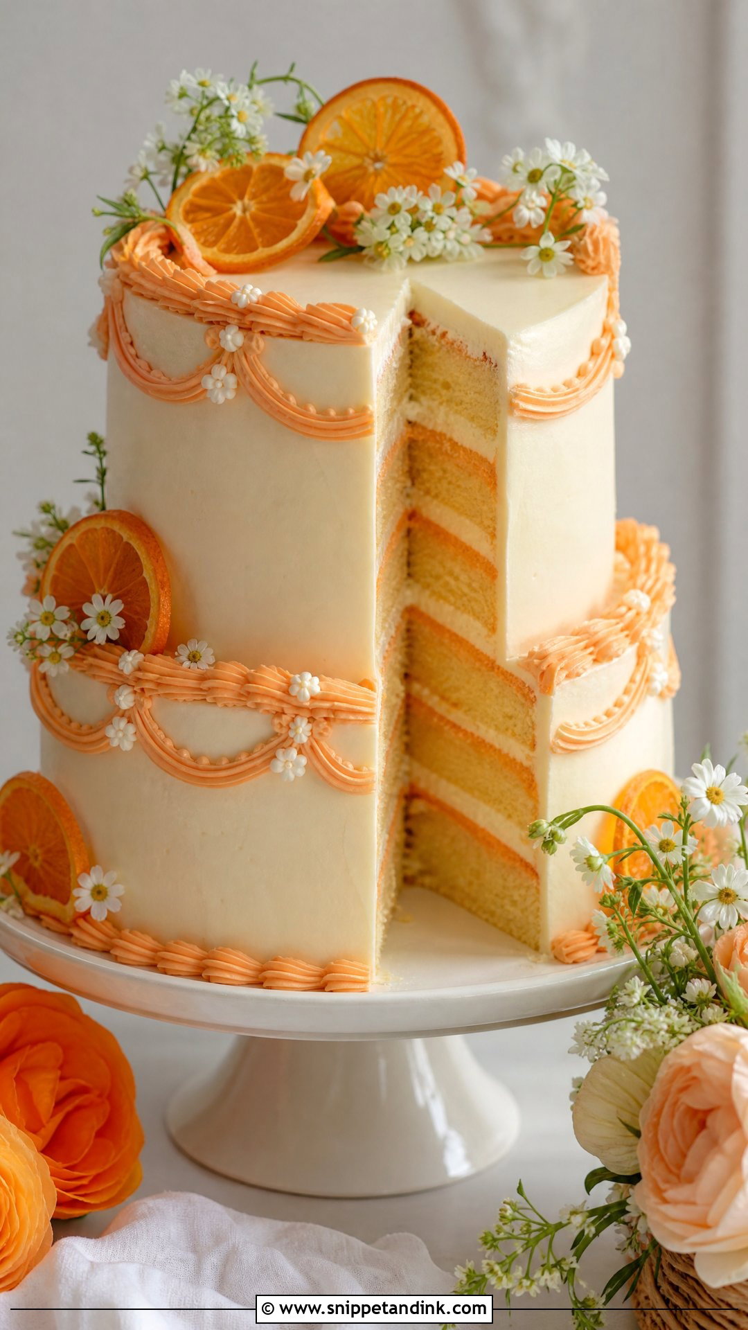 Orange Creamsicle Wedding Cake - Snippet and Ink - 20 Wedding Cake Flavors