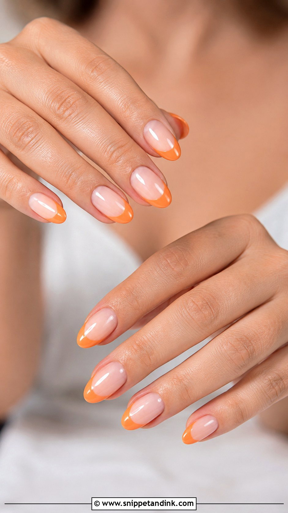 Orange French Tip Wedding Nails - Snippet and Ink - 20 Orange Wedding Nails