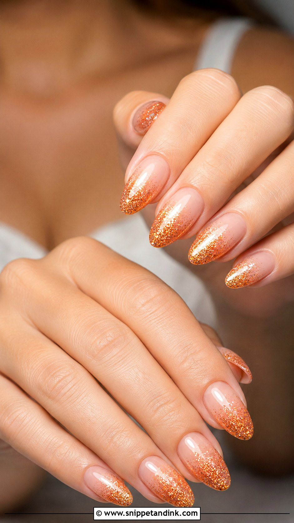 Orange Glitter Wedding Nails - Snippet and Ink - 20 Orange Wedding Nails