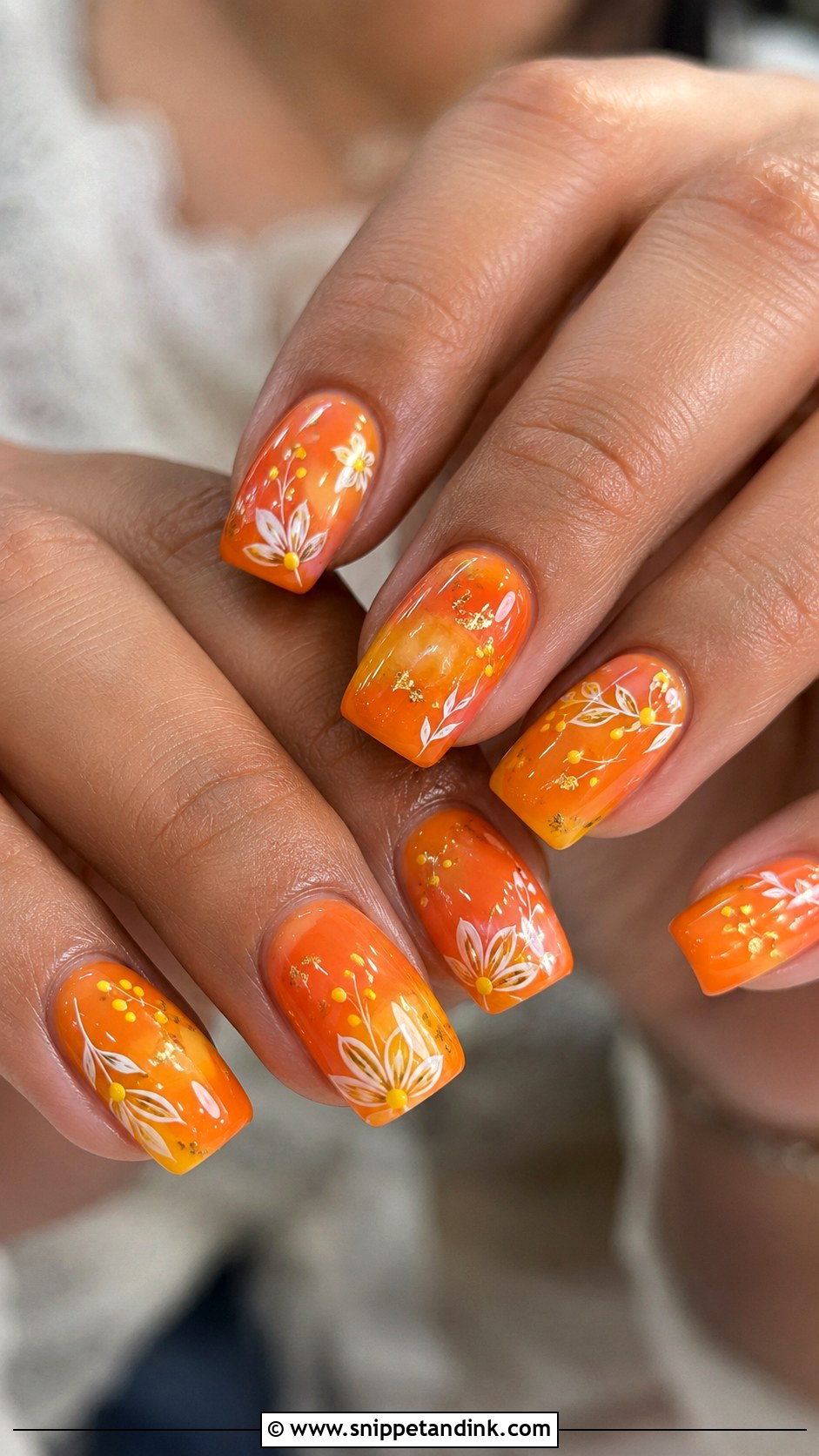 Orange Haldi Nails - Snippet and Ink - 20 Nail Art for Indian Wedding Ideas