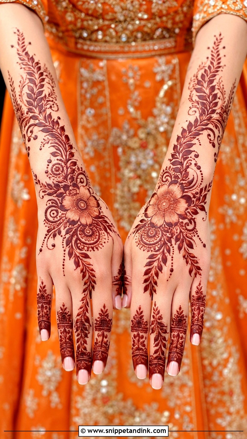 Orange Lehenga For Mehandi Bride - Snippet and Ink - 30 Mehandi Outfits Brides