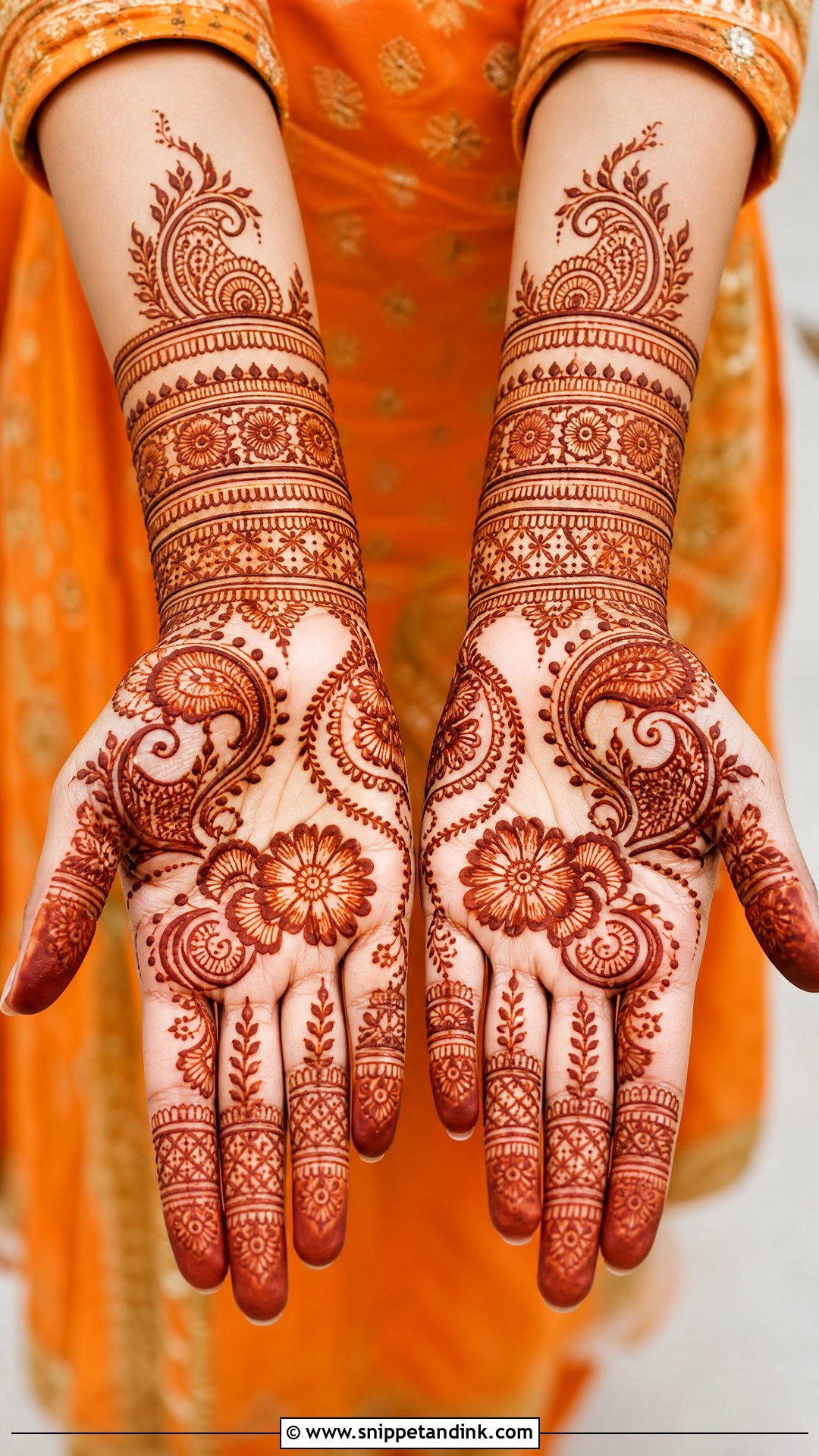 Orange Mehandi Dress - Snippet and Ink - 30 Mehandi Dress Ideas