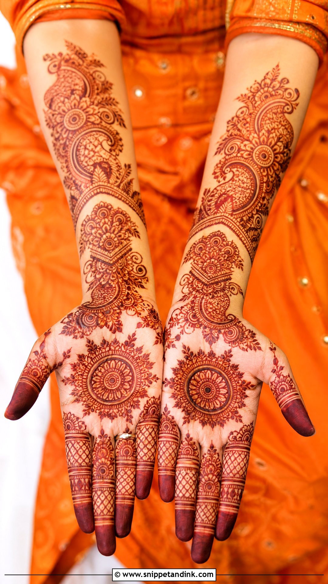 Orange Mehendi Outfit For Bride - Snippet and Ink - 25 Mehendi Dress for Bride Ideas