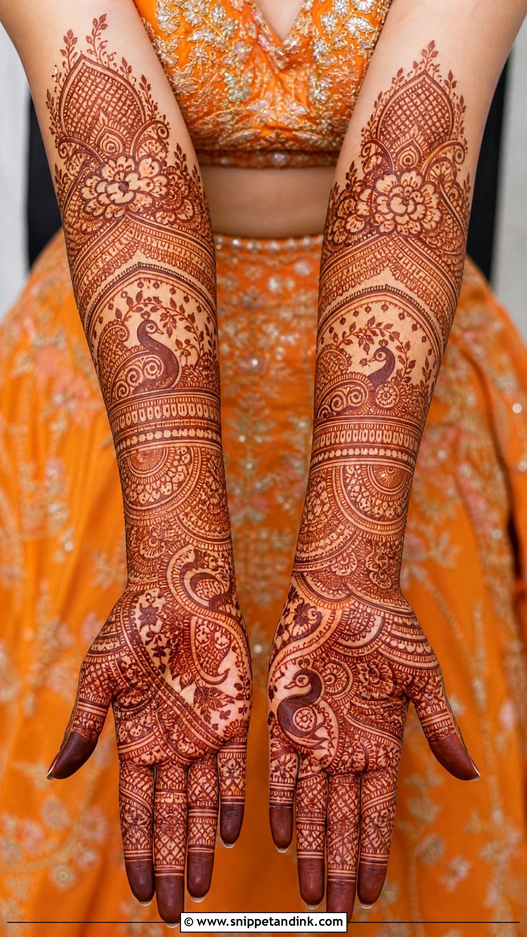 Orange Mehndi Lehenga Design - Snippet and Ink - 20 Mehndi Dresses Designs