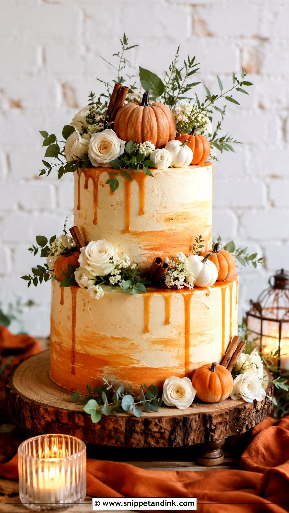 Orange Pumpkin Wedding Cake - Snippet and Ink - 20 Rustic Orange Fall Wedding Cakes