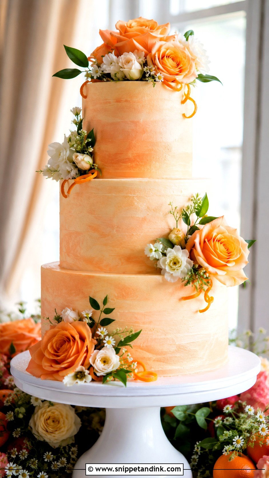 Orange Sorbet Wedding Cake - Snippet and Ink - 20 Sorbet Wedding Cake Ideas