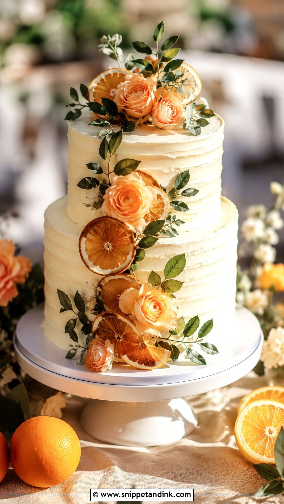 Orange Sponge Wedding Cake - Snippet and Ink - 25 Sponge Cake Wedding Cakes