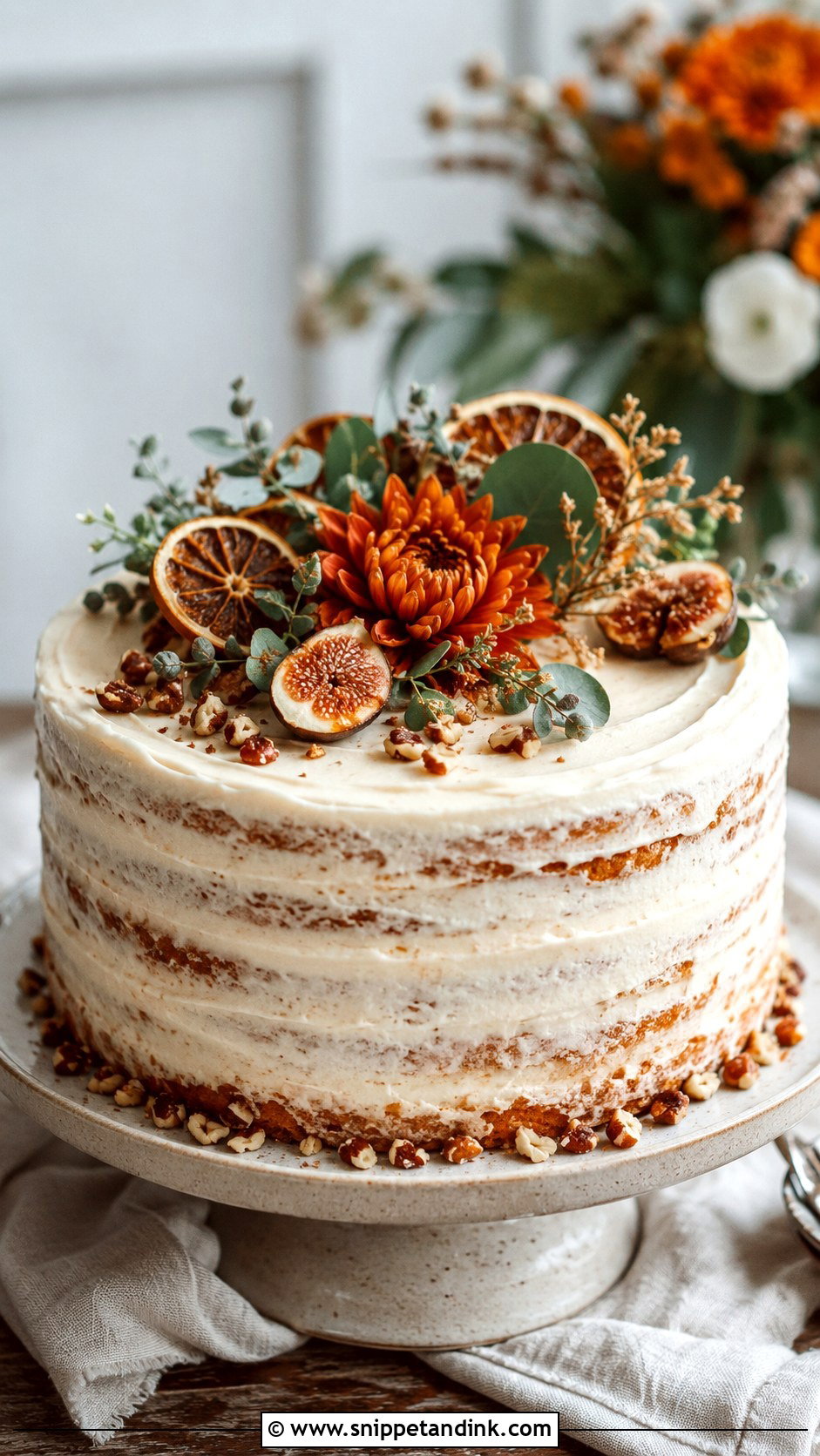 Orange Wedding Cake With Cream Cheese Frosting - Snippet and Ink - 20 Rustic Orange Fall Wedding Cakes