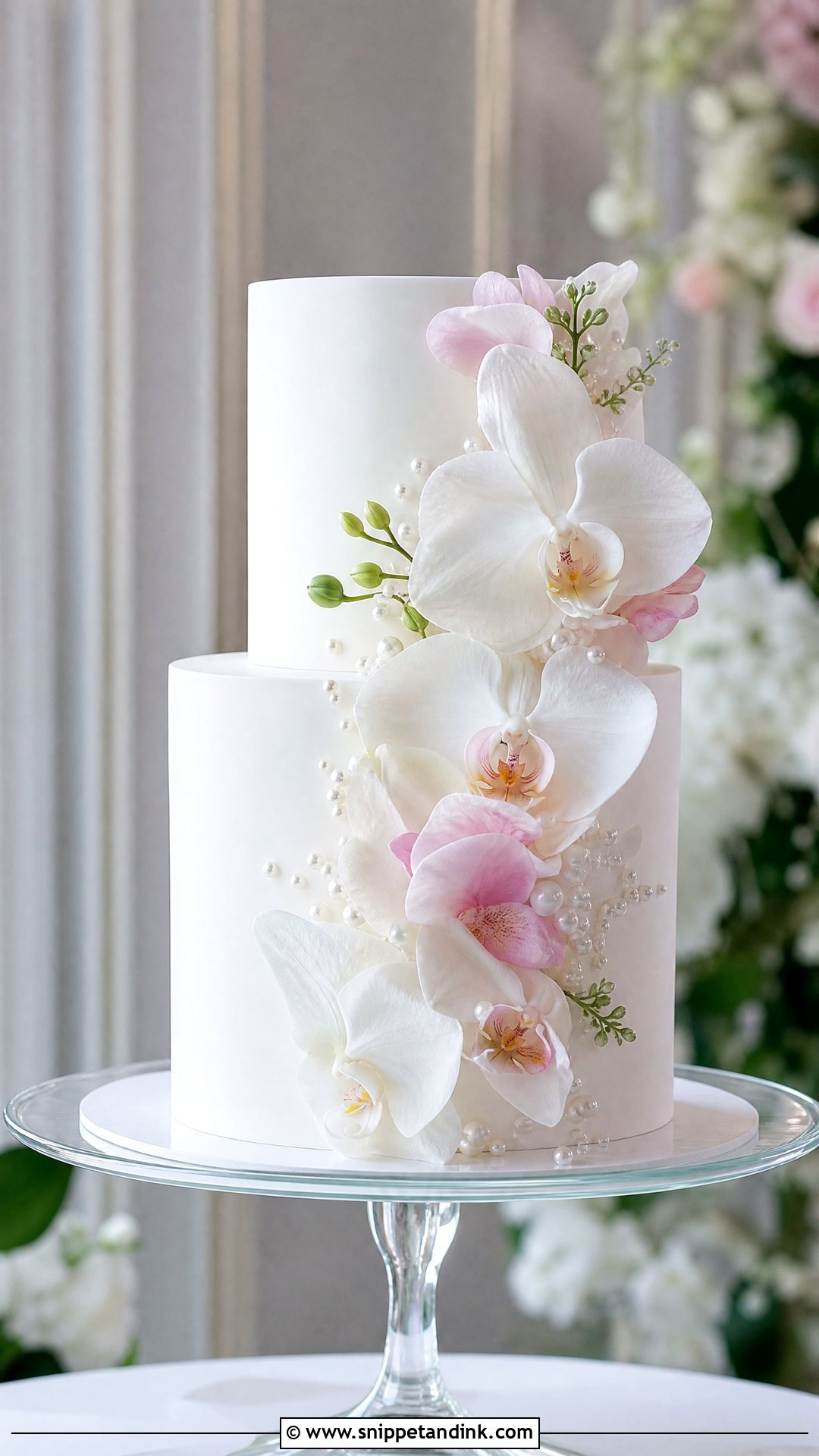Orchid Bouquet Wedding Cake - Snippet and Ink - 30 Cake Bouquet Ideas for Wedding