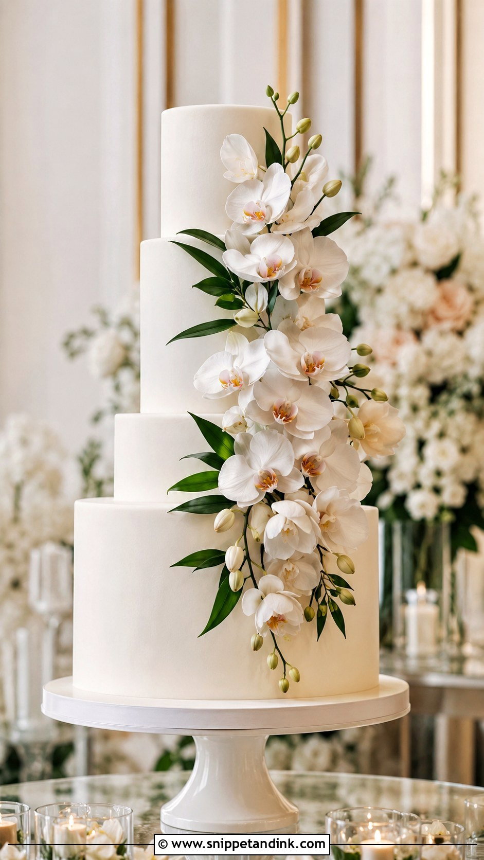 Orchid Bouquet Wedding Cake - Snippet and Ink - 20 Bouquet Cake Design Ideas for Wedding