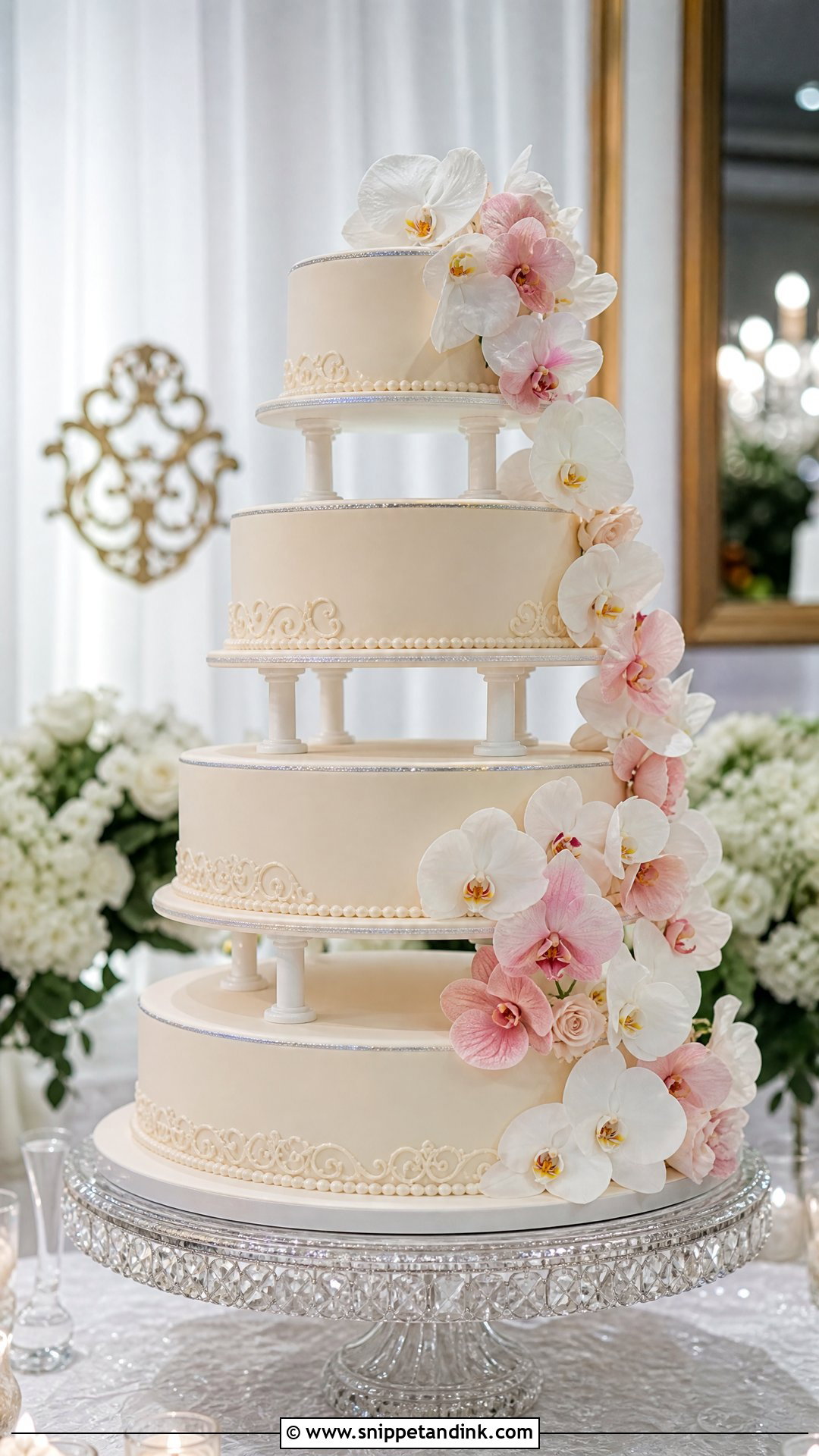 Orchid Carousel Wedding Cake - Snippet and Ink - 30 Carousel Cake Ideas for Wedding