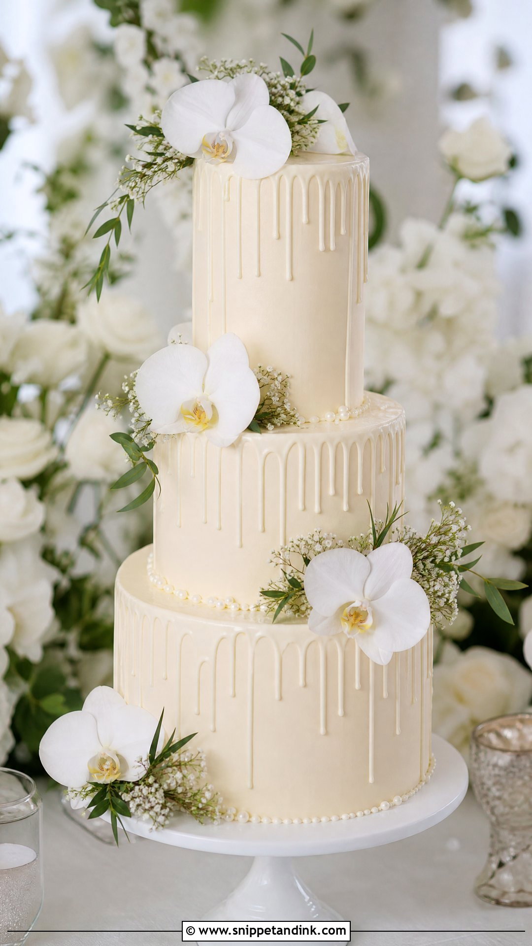 Orchid Drip Wedding Cake - Snippet and Ink - 30 Drip Cakes for Wedding