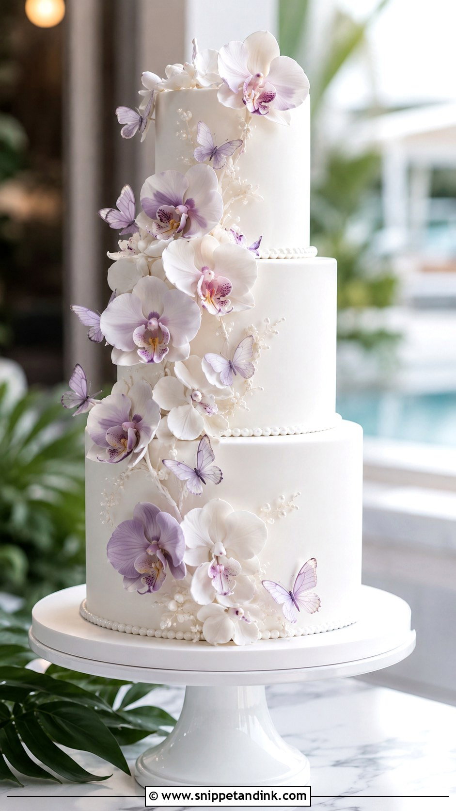 Orchid Flower Butterfly Wedding Cake - Snippet and Ink - 20 Flower Butterfly Cake Ideas for Wedding