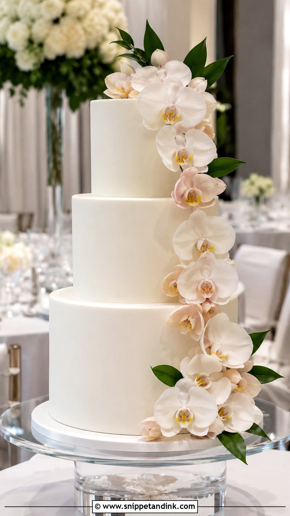 Orchid Flower Wedding Cake - Snippet and Ink - 20 Flower Wedding Cake Ideas