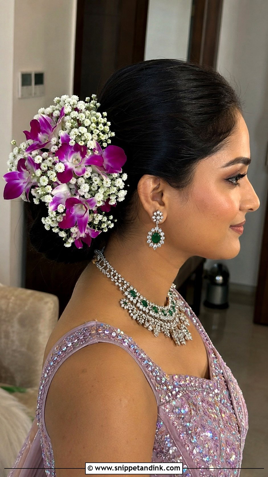 Orchid Veni for a Bold Bridal Statement - Snippet and Ink - 20 Flower Veni for Hair Indian Brides Ideas