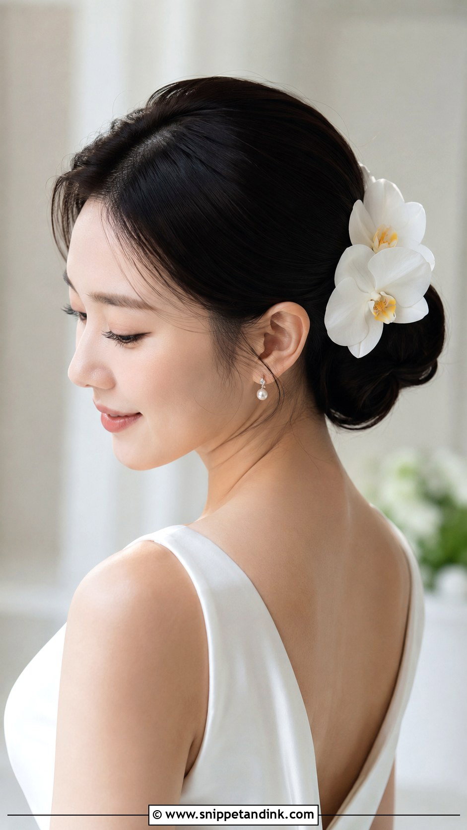 Orchid Wedding Bun With Flowers - Snippet and Ink - 15 Wedding Bun with Flowers Ideas