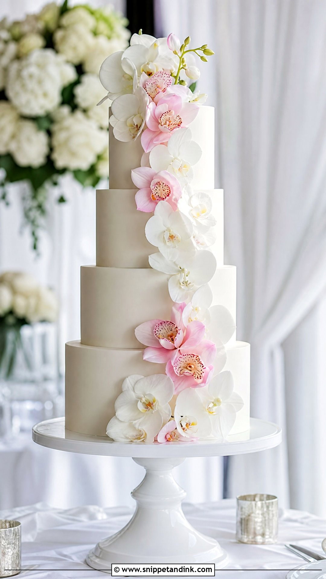 Orchid Wedding Cake - Snippet and Ink - 25 Flowers on Cake Ideas for Wedding