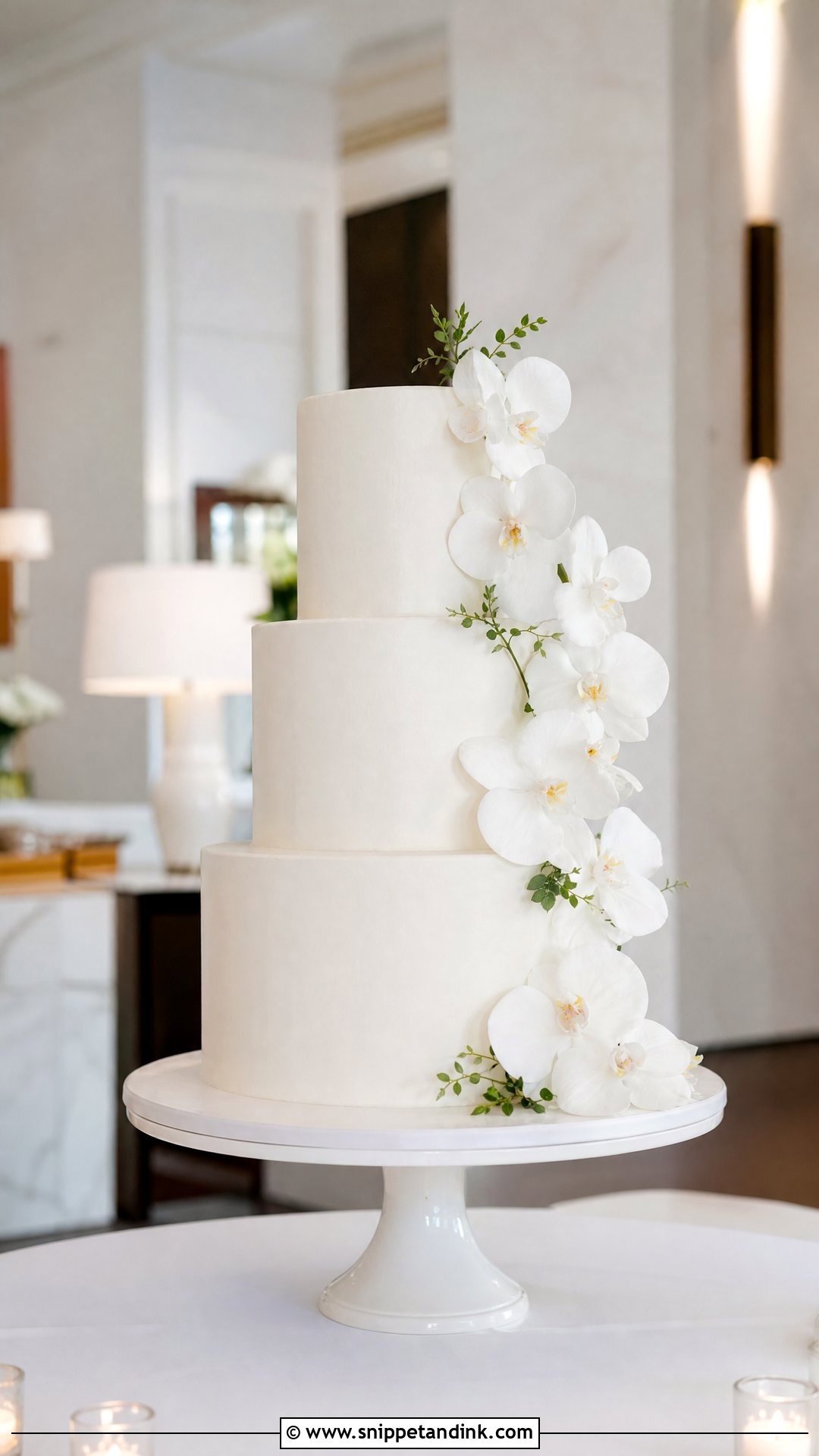 Orchid Wedding Cake - Snippet and Ink - 25 Minimalist Wedding Cake Ideas