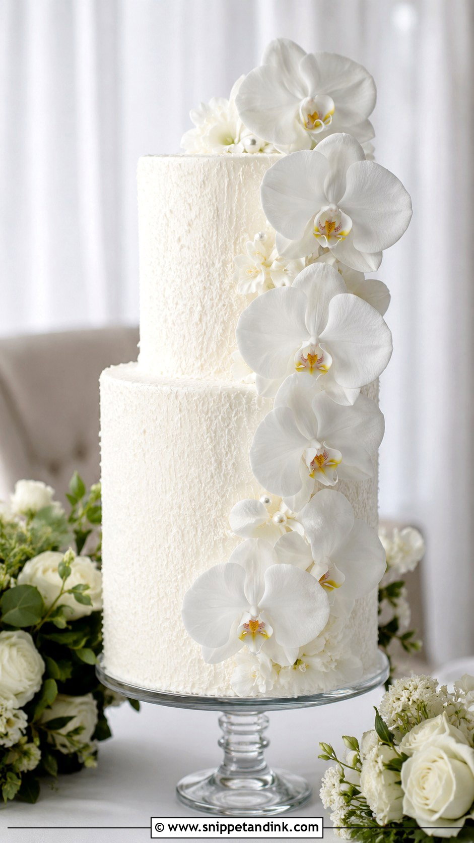 Orchid Wedding Cake - Snippet and Ink - 30 Elegant Wedding Cake Ideas