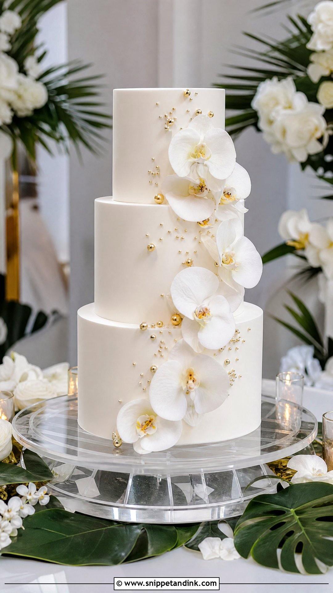 Orchid Wedding Cake - Snippet and Ink - 30 Modern Wedding Cake Ideas