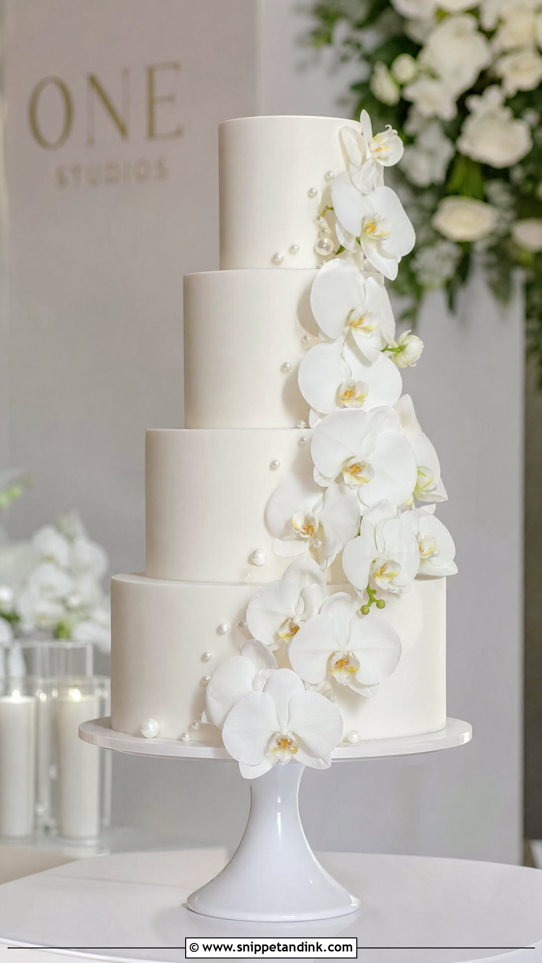 Orchid Wedding Cake - Snippet and Ink - 35 Cakes with Flowers for Wedding