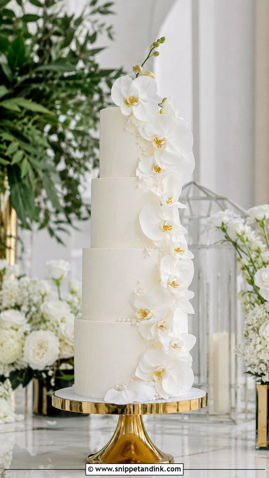 Orchid Wedding Cake - Snippet and Ink - 20 Elegant Modern Wedding Cake Ideas