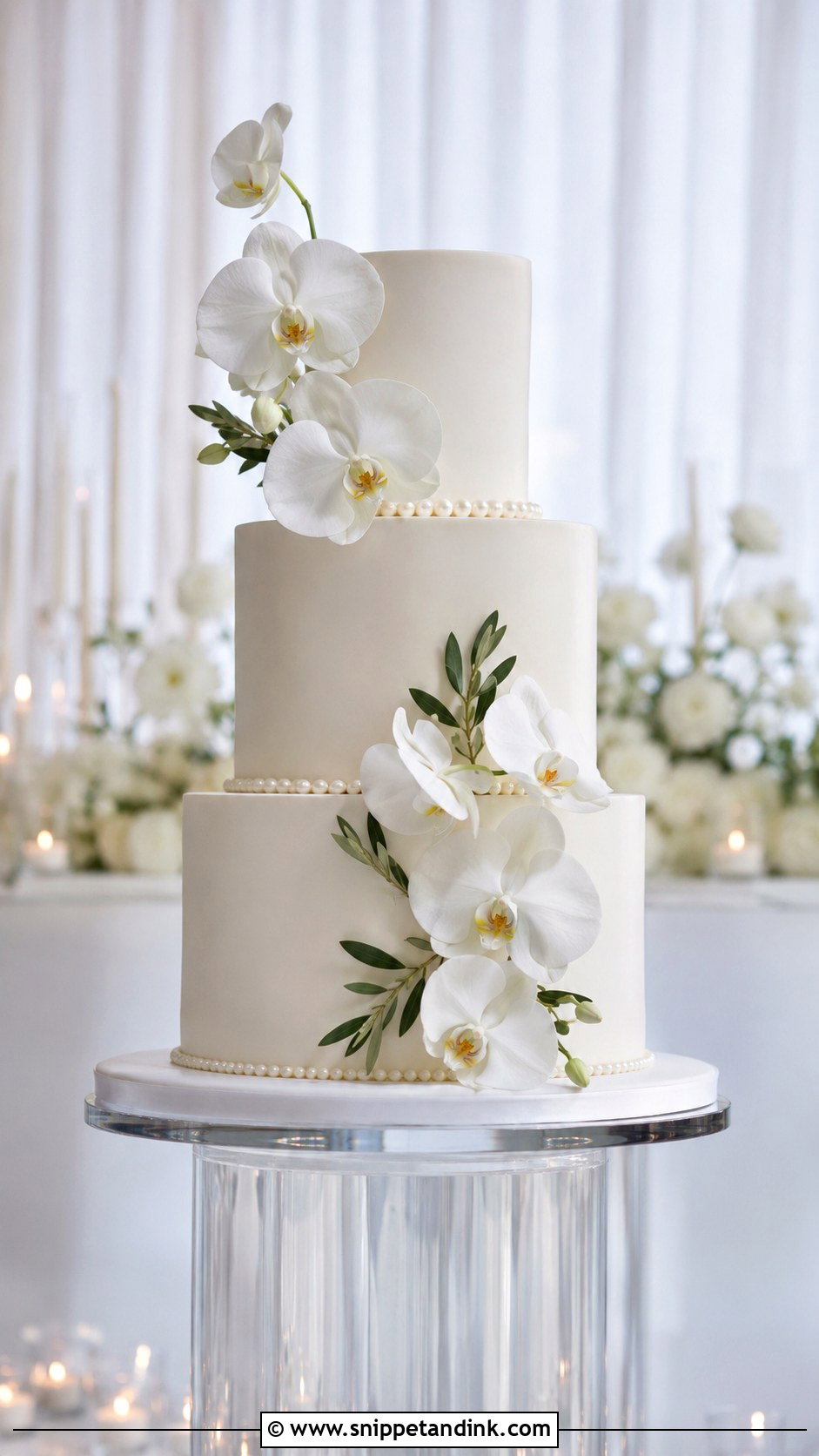 Orchid Wedding Cake - Snippet and Ink - 20 Floral Wedding Cakes